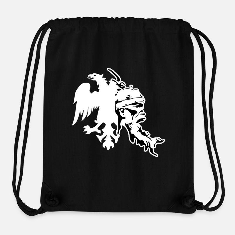 Aigle albanais avec tête de Skanderberg - Sac à cordon recyclé Stanley/Stella - noir