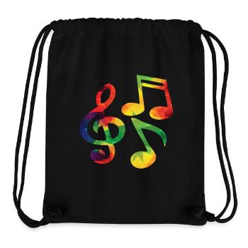 Colorful music notes - Stanley/Stella Recycled Gym Bag - black - Front