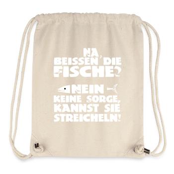 Na, beißen die Fische? - Stanley/Stella recycelter Gym Bag - Naturweiß - Vorne