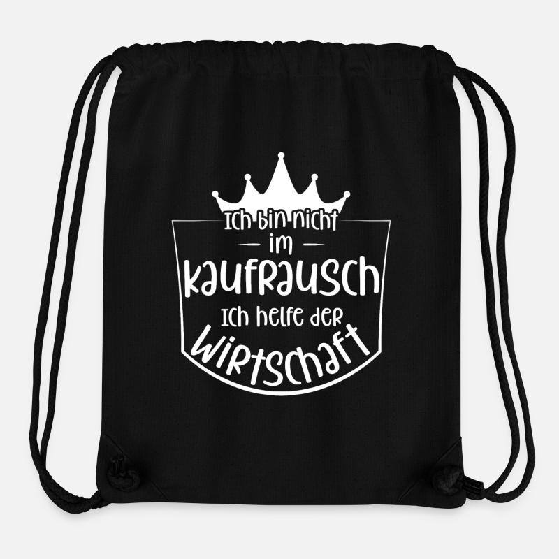Lustiger Shopping Spruch - Kaufrausch hell - Stanley/Stella recycelter Gym Bag - Schwarz