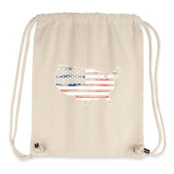 Sterne-und-Streifen-Karte - Stanley/Stella recycelter Gym Bag - Naturweiß - Vorne