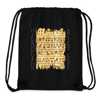 Torn papyri with hieroglyphics - Stanley/Stella Recycled Gym Bag - black - Front