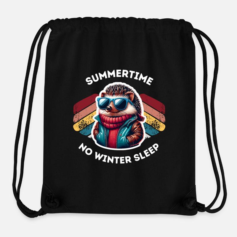 Hedgehog in summer with sunglasses - Stanley/Stella Recycled Gym Bag - black