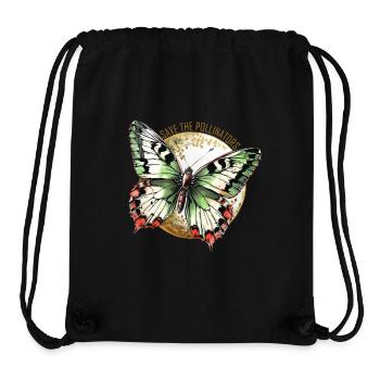 Sauvons les pollinisateurs - Papillon vert - Sac à cordon recyclé Stanley/Stella - noir - Devant