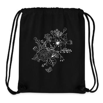 Vrille de fleur - Sac à cordon recyclé Stanley/Stella - noir - Devant