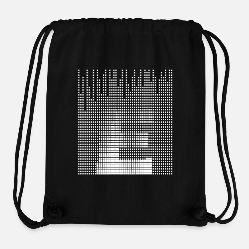 Lettre E, nom, la lettre E - Sac à cordon recyclé Stanley/Stella - noir