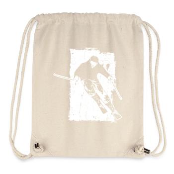 Skifahrer Winter Sport Grunge Design - Stanley/Stella recycelter Gym Bag - Naturweiß - Vorne