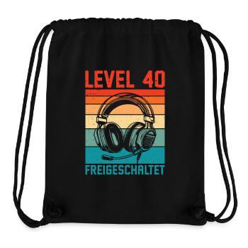 40th Birthday Men Gamer Level 40 Unlocked - Stanley/Stella Recycled Gym Bag - black - Front