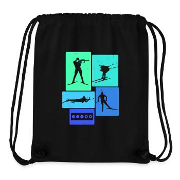 Biathlon Retro Biathlete - Sac à cordon recyclé Stanley/Stella - noir - Devant
