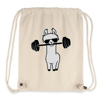 Cool Lama Gewichtheber Langhantel Sonnenbrille Gym - Stanley/Stella recycelter Gym Bag - Naturweiß - Vorne