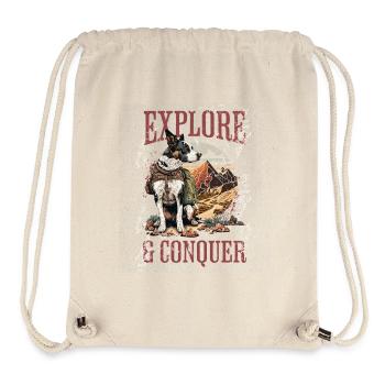 Erkunde & Erobere: Hund im Wüstenabenteuer - Stanley/Stella recycelter Gym Bag - Naturweiß - Vorne
