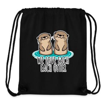 We Love Each Otter - Die beiden Otter lieben sich! - Stanley/Stella recycelter Gym Bag - Schwarz - Vorne