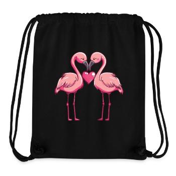 Flamingo Paar Liebe Valentinstag - Stanley/Stella recycelter Gym Bag - Schwarz - Vorne