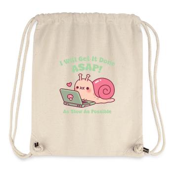 Cute Snail On Laptop I Will Get It Done ASAP - Stanley/Stella Recycled Gym Bag - natural - Front