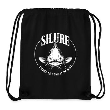 J'aime le combat de nuit avec le poisson-chat - Sac à cordon recyclé Stanley/Stella - noir - Devant