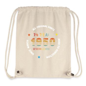 74 Jahre alt Baujahr 1950 Jahrgang März 1950 - Stanley/Stella recycelter Gym Bag - Naturweiß - Vorne