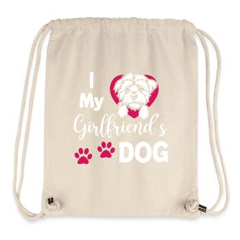I Love My Girlfriends Dog - Stanley/Stella recycelter Gym Bag - Naturweiß - Vorne