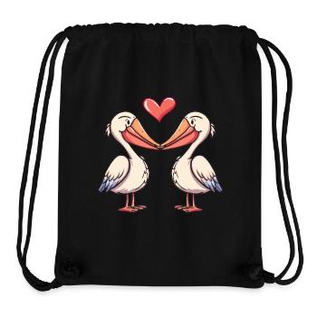 Pelikan Paar Liebe Valentinstag - Stanley/Stella recycelter Gym Bag - Schwarz - Vorne
