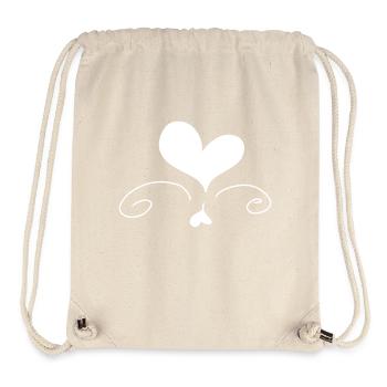 Coeur Amour Symbole Forme - Sac à cordon recyclé Stanley/Stella - blanc naturel - Devant