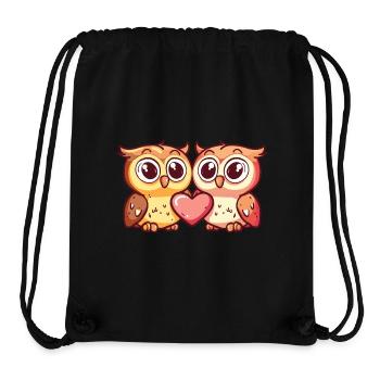 Eule Paar Liebe Valentinstag - Stanley/Stella recycelter Gym Bag - Schwarz - Vorne
