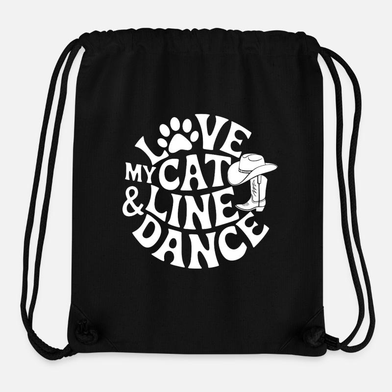 Jeg elsker min kat og linedance - Stanley/Stella recycled gym bag - sort