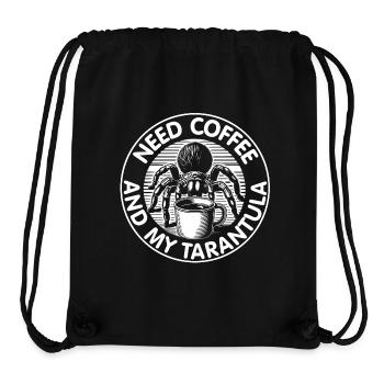 Brauche Kaffee und meine Vogelspinne - Stanley/Stella recycelter Gym Bag - Schwarz - Vorne