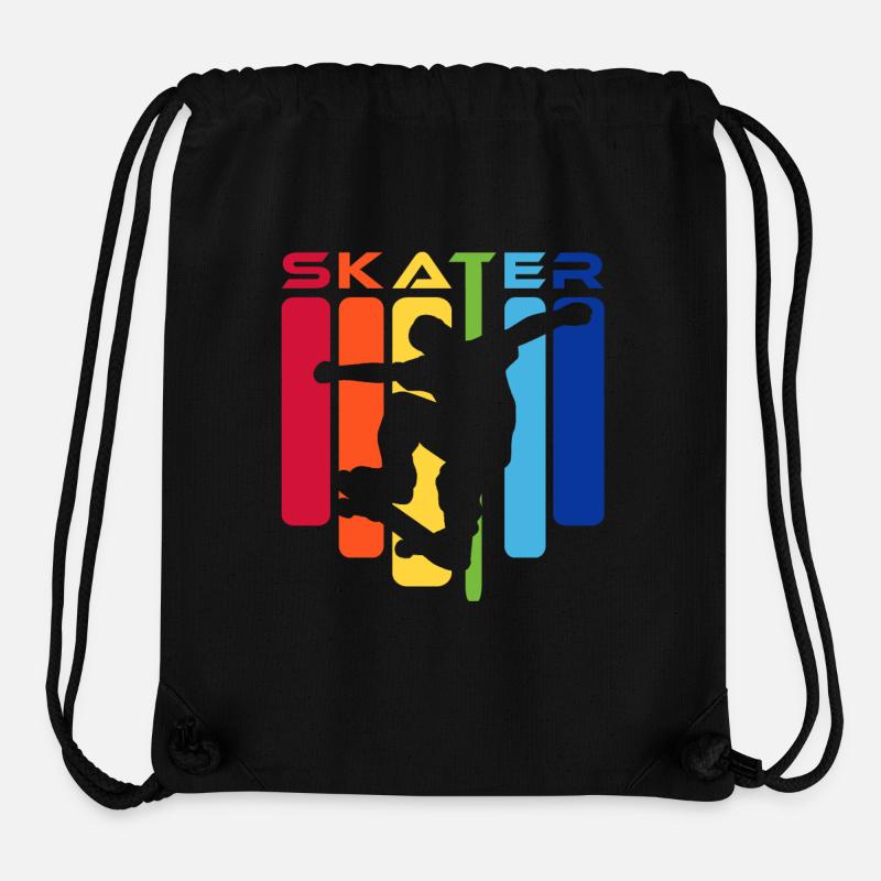 Skater Kids Rainbow Silhouette - Stanley/Stella recycelter Gym Bag - Schwarz