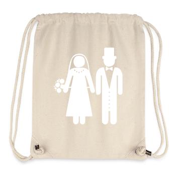 Un couple de mariage - Sac à cordon recyclé Stanley/Stella - blanc naturel - Devant