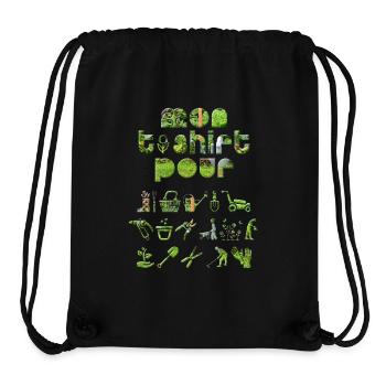 Mon t-shirt pour le jardin, cadeau homme jardinage - Sac à cordon recyclé Stanley/Stella - noir - Devant