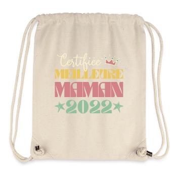 Certifiée meilleure maman 2022 Cadeau maman - Sac à cordon recyclé Stanley/Stella - blanc naturel - Devant