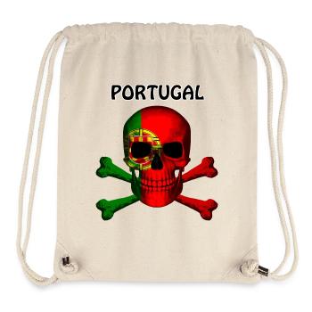 Skull Jolly Roger Pirate Flag Portugal R6Z - Stanley/Stella Recycled Gym Bag - natural - Front