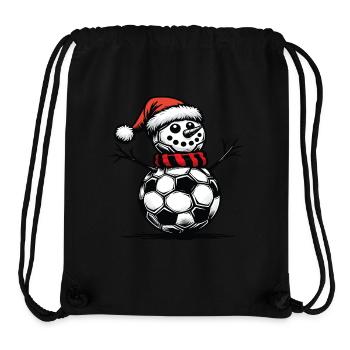 Snowman with Christmas Soccer Balls - Stanley/Stella Recycled Gym Bag - black - Front