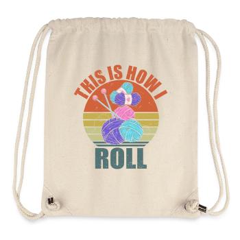 Knitting Crochet Knitting Needles Knitting Sayings - Stanley/Stella Recycled Gym Bag - natural - Front