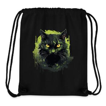 Cooles Katzen Design - Stanley/Stella recycelter Gym Bag - Schwarz - Vorne