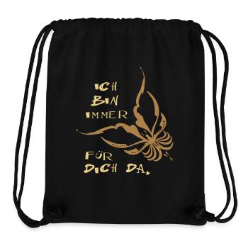 ich bin immer für dich da, Schmetterling - Stanley/Stella recycelter Gym Bag - Schwarz - Vorne