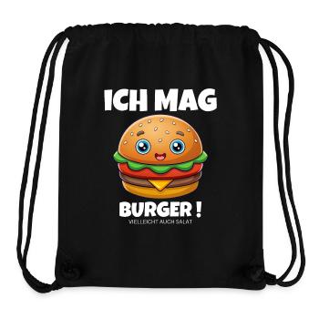 I like burgers, hamburgers, cheeseburgers - Stanley/Stella Recycled Gym Bag - black - Front