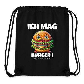 I like burgers, hamburgers, cheeseburgers - Stanley/Stella Recycled Gym Bag - black - Front