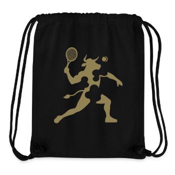 Minimalist Cow Tennis Silhouette - Stanley/Stella Recycled Gym Bag - black - Front