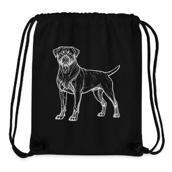 Lignes blanches Rottweiler - Sac à cordon recyclé Stanley/Stella - noir - Devant