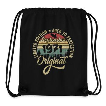 54. Geburtstag September 1971 - 54 Jahre alt - Stanley/Stella recycelter Gym Bag - Schwarz - Vorne