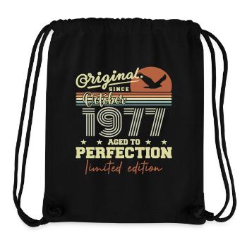 1977 Oktober 1977 Geburtstag Oktober 1977 - Stanley/Stella recycelter Gym Bag - Schwarz - Vorne