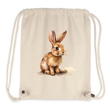 Lapin aquarelle à la lumière printanière - Sac à cordon recyclé Stanley/Stella - blanc naturel - Devant
