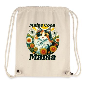 Maine Coon Mama Cercle Floral - Sac à cordon recyclé Stanley/Stella - blanc naturel - Devant