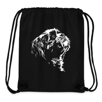Shih Tzu Silhouette Hunde Portrait Wilsigns - Stanley/Stella recycelter Gym Bag - Schwarz - Vorne
