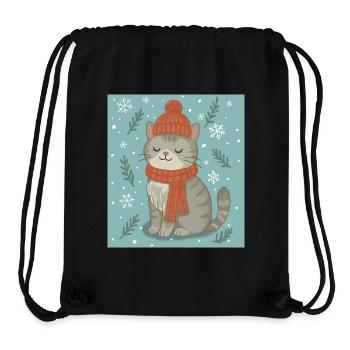 Cozy Winter Cat - Stanley/Stella recycelter Gym Bag - Schwarz - Vorne