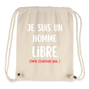 Funny Valentine's Day Humor Free Man Quote - Stanley/Stella Recycled Gym Bag - natural - Front