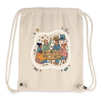 Friends meeting coffee music - Stanley/Stella Recycled Gym Bag - natural - Front
