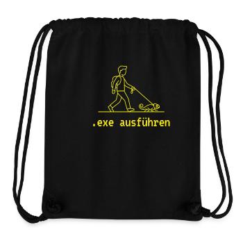 exe ausführen gelb - Stanley/Stella recycelter Gym Bag - Schwarz - Vorne