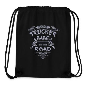 Truckerin Trucker Babe LKW Truck Fahrerin - Stanley/Stella recycelter Gym Bag - Schwarz - Vorne