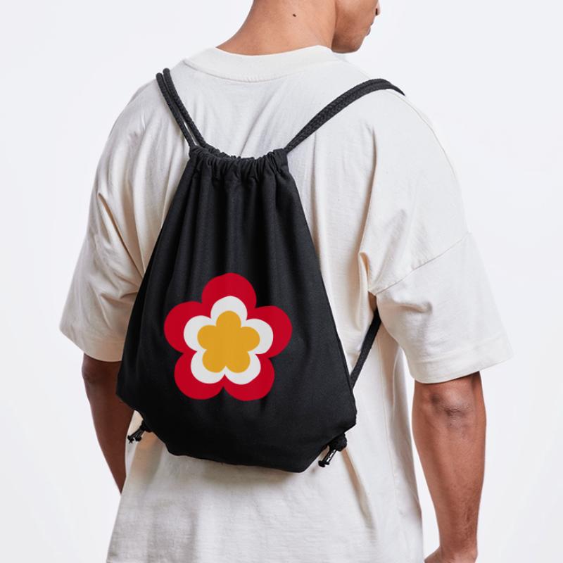70s Flower Pattern Red Stanley/Stella Recycled Gym Bag